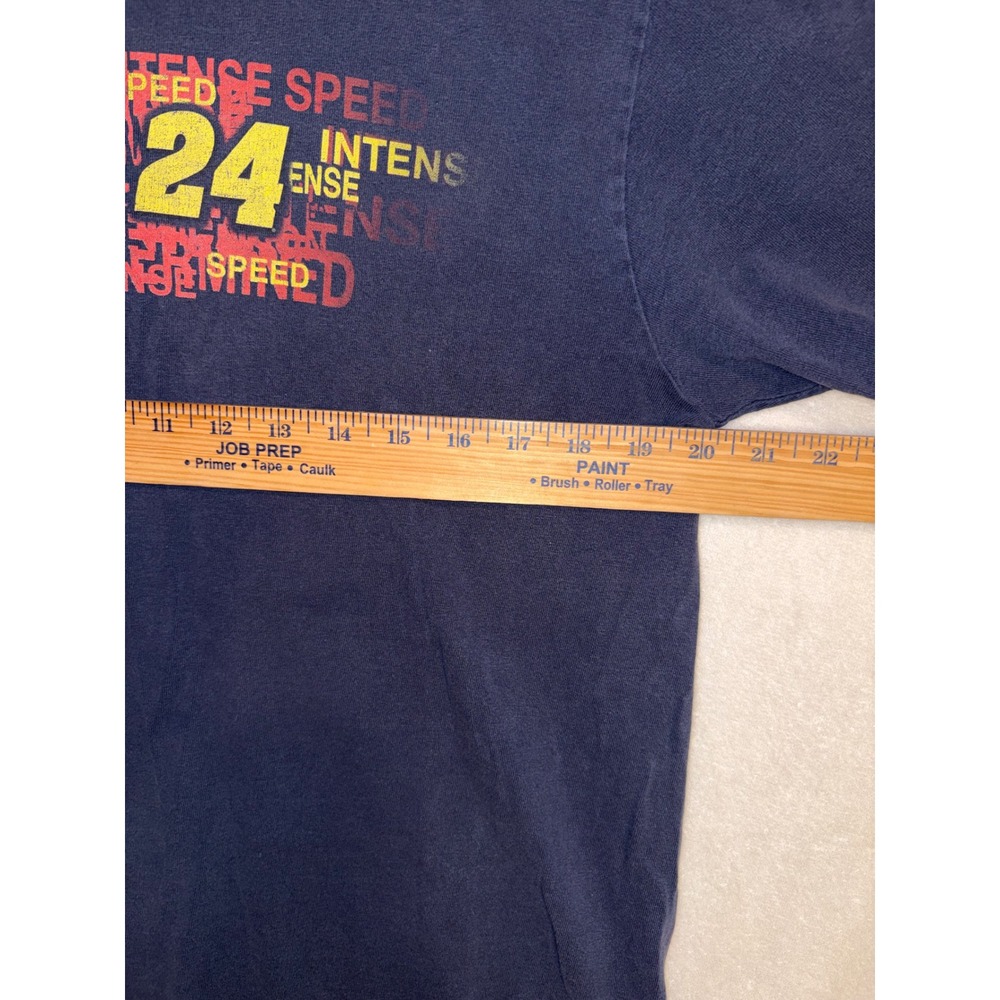 Jeff Gordon NASCAR vintage 90s Winners Circle 24 T-Shirt Navy Blue DuPont size L - Picture 6 of 8